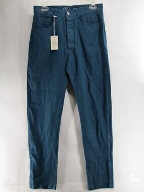 NWT Alex Crane Men's 28x30 Teal Blue 100% Linen Pants Feel Breezy Casual Light
